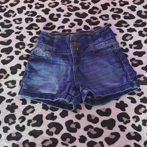Blue High Waisted Shorts